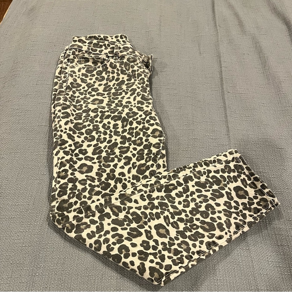 Loft Jeans Women’s Size 28 6 Curvy Skinny Leopard Print